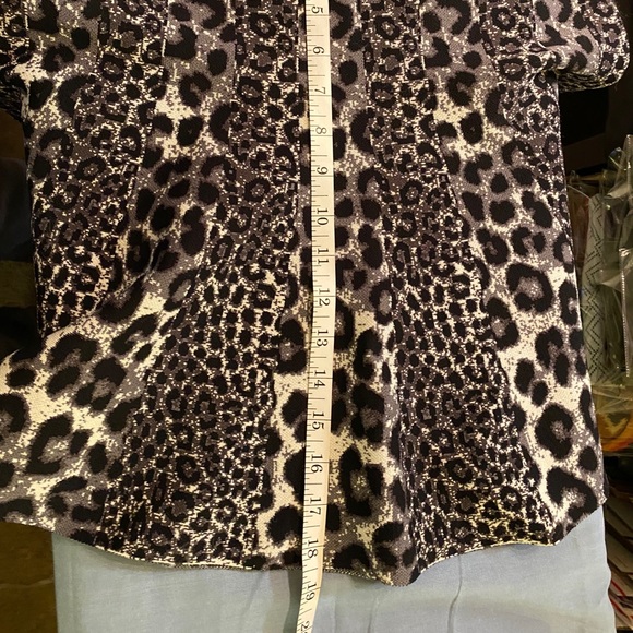 Michael Kors Mixed Leopard Jacquard Pleated Mini Skirt Size XL Gunmetal Black - Picture 5 of 13